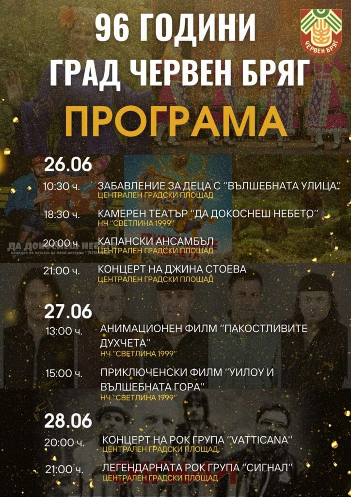 Червен бряг празнува 96 години от официалното си обявяване за град