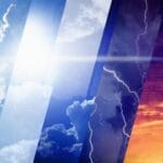 Гръмотевична буря над град с тъмни облаци – предупреждение за опасно време в България