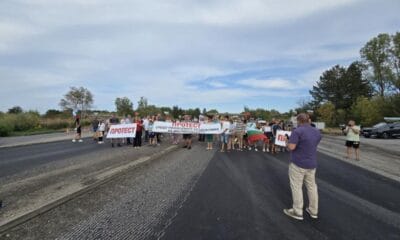 Географска карта на Плевен с маркирани блокирани точки по време на протест срещу безводието – с. Ясен, с. Бохот, с. Гривица и ул. „Димитър Константинов“