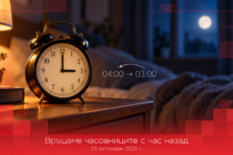 Връщане на часовника от 04:00 на 03:00 часа при преминаването към зимно часово време