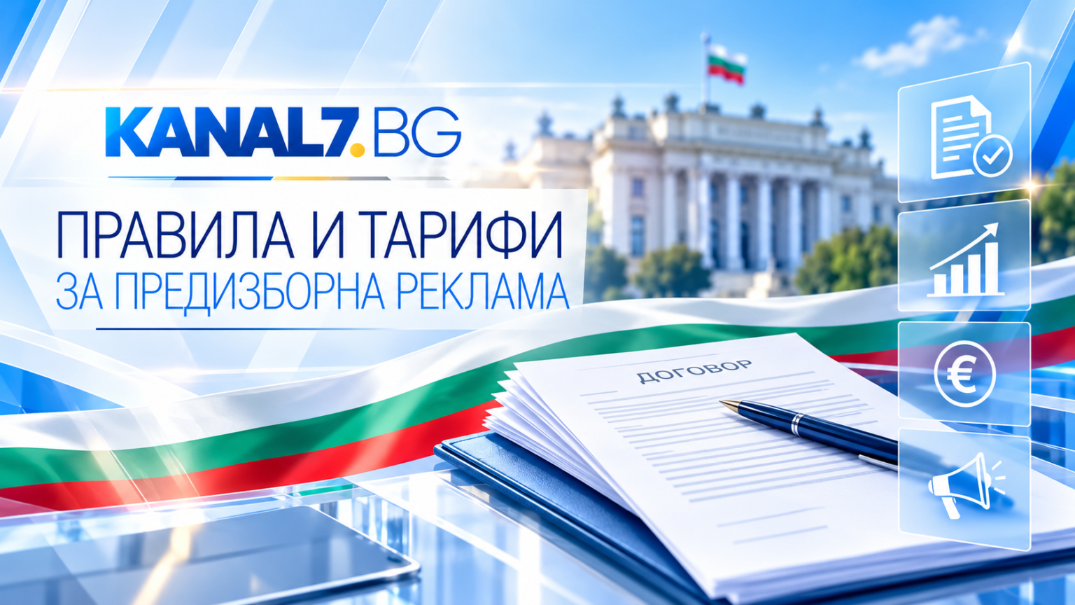 Правила и тарифи за предизборна реклама в KANAL7.BG – условия за платена политическа реклама и изборни кампании.